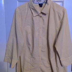yellow with lines button down